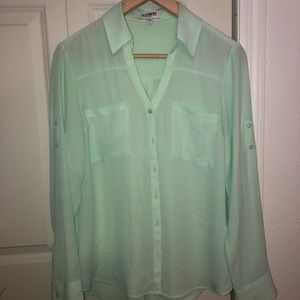 Chiffon button down.